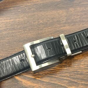 Tommy Hilfiger Men's CHG Genuine Leather Reversible Belt Black Size 54|56 NWOT